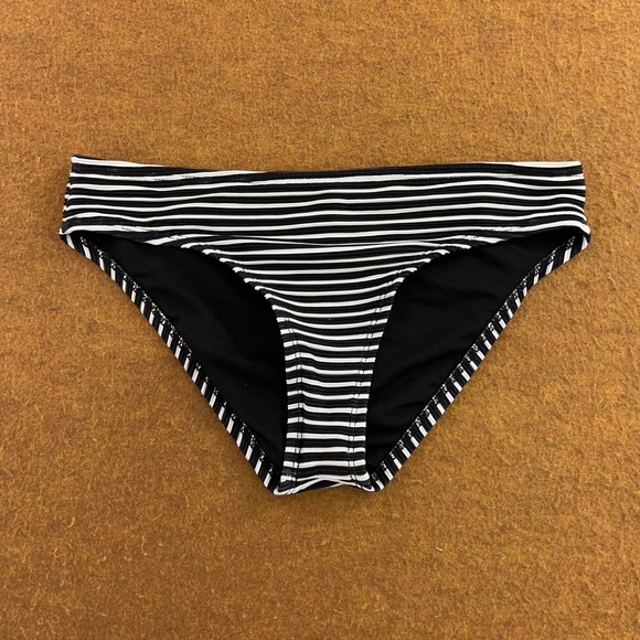 Ella Moss Other - Ella Moss Womens Medium Black White Striped Ribbed Hipster Bikini Swim Bottom